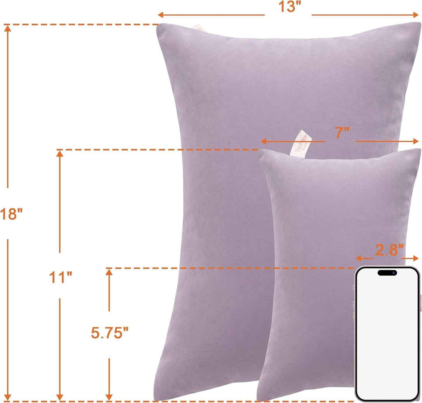 NTBAY Toddler Pillows, Down Alternative 13"x18" Pillows, Machine Washable - Soft and Breathable Travel Small Pillows for Sleeping, Ideal for Daycare, Crib, Cot, Lavender
