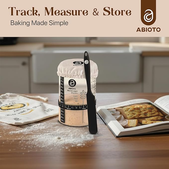 Sourdough Starter Kit with Dutch Oven and Scale - Complete Sourdough Kit with Proofing Baskets, 34oz Jar, Slings, and Other Premium Bread Making Tools - Perfect Baking Gifts for Women, Men, and Bakers