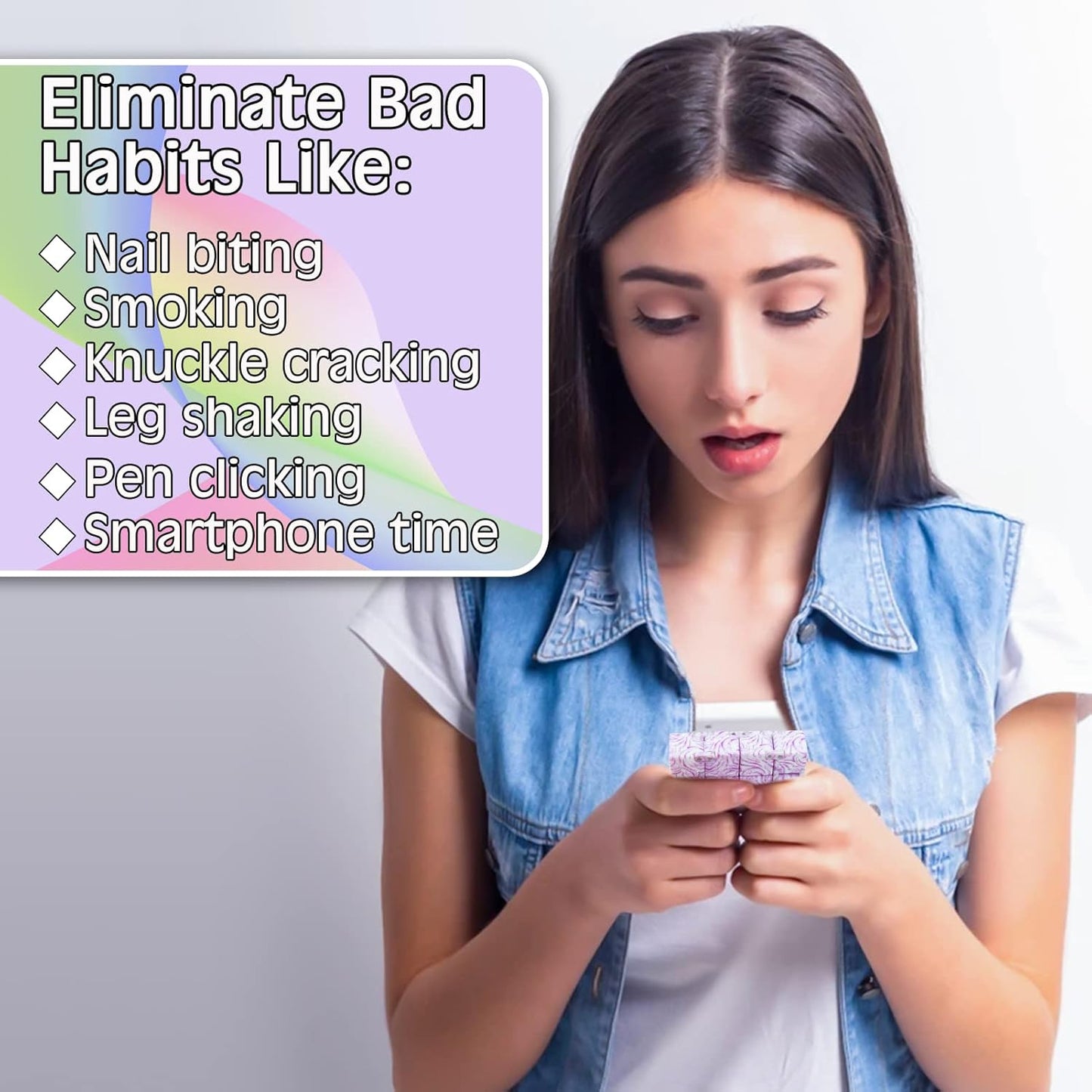 Infinitycube Fidget Toy, Unique Tie-Dye Infinitycube for Kids and Adults, Fidget Toy Relaxing Hand-Held Fidget Toy for Stress Relieve and Anxiety Relief (Pink)