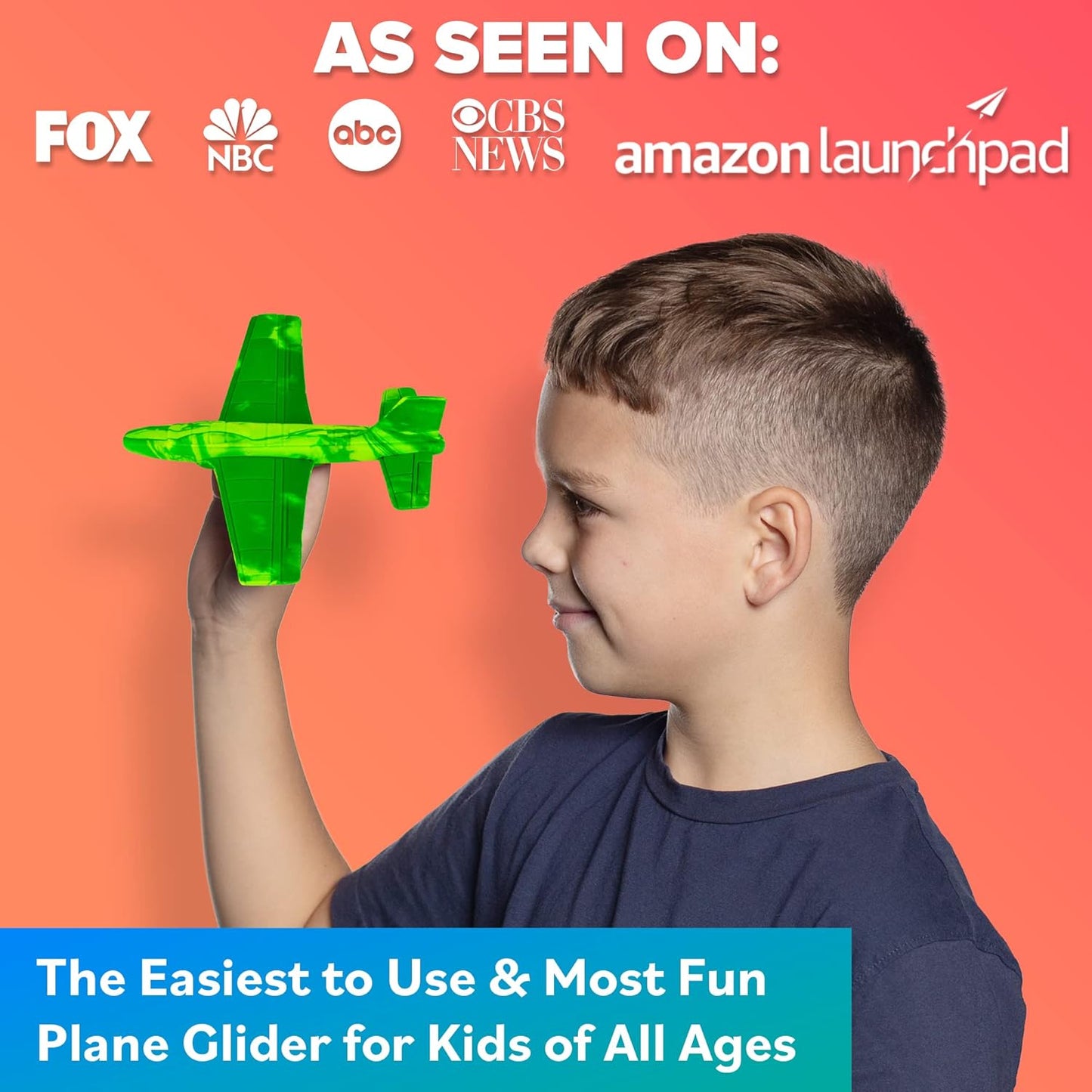 Foam Airplanes For Kids - Fun Glider Toys for Ages 4 5 6 7 8 9 10 Year Old & Up - Best Toy Gift Boy Toys Basket Stuffer Gifts - Small Birthday Gifts for Boys & Girls Party Favors - Air Plane Gift Idea
