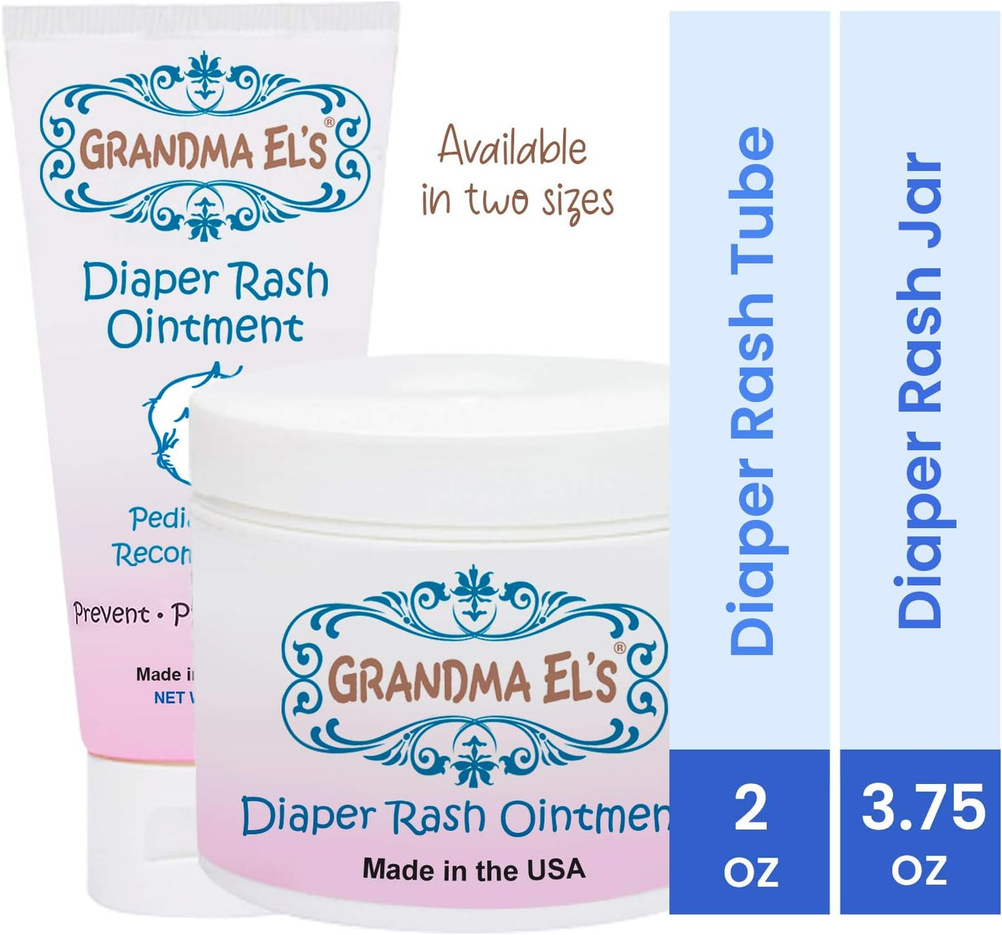 Grandma El’s Diaper Rash Ointment – Gentle Protection & Relief for Baby’s Delicate Skin – Pediatrician-Approved Moisturizing Barrier – Safe for Cloth & Disposable Diapers – 3.75 oz Jar