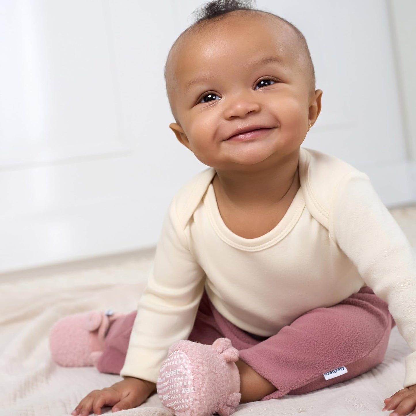 Gerber Baby Girls' 4-Pack Microfleece Pants