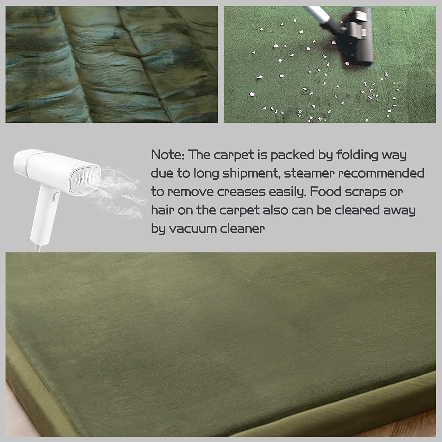 MAXYOYO Baby Play Mat, 1.2" Thick Memory Foam Soft Padded Carpet with Non-Slip Backing, 3x5 ft Japanese Tatami Rug Living Room for Kids, Toddler, Children, Nusery(Olive Green)