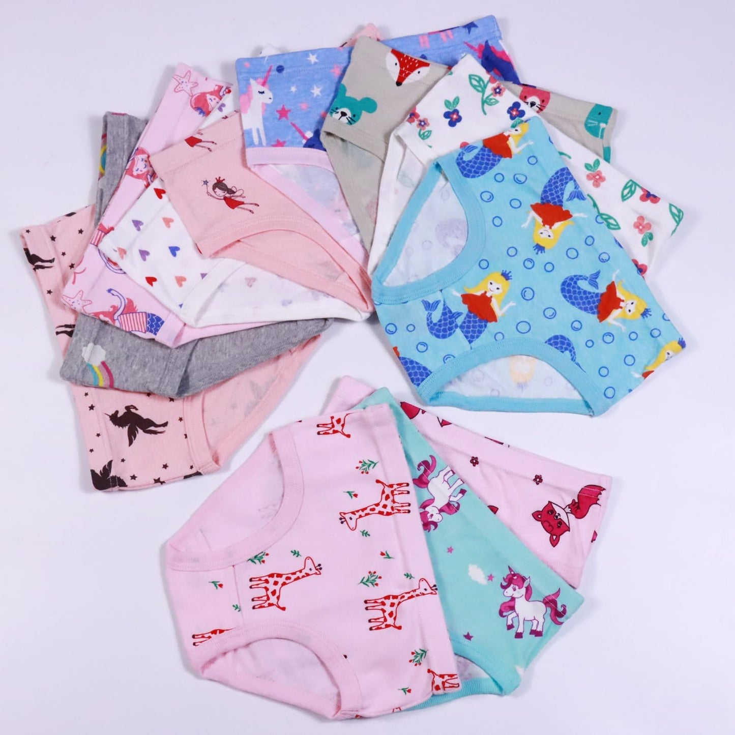Finihen Girls Cotton Underwear Toddler Girls Panties Kids Briefs Multipacks.