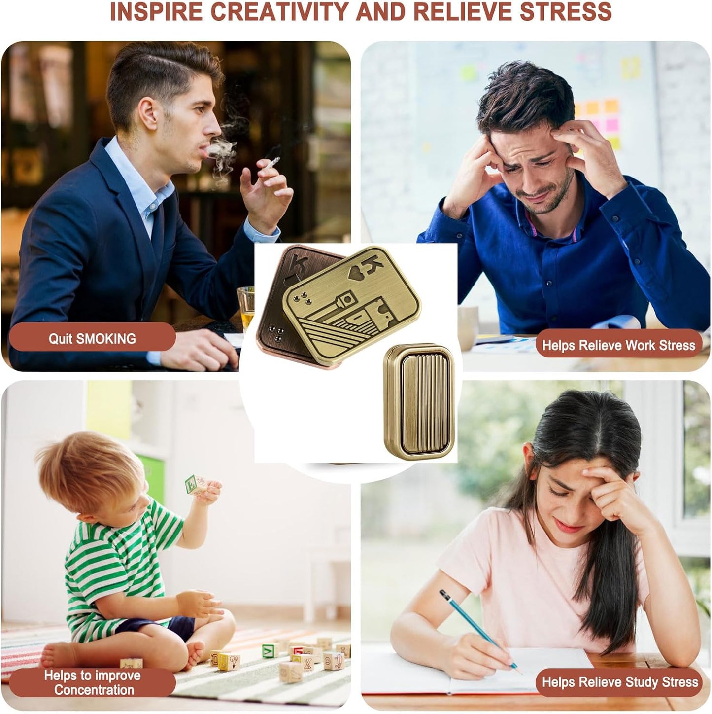 2 Pack EDC Metal Fidget Slider Toys- Stress Relief Toy Metal Slider Fidget Office Desk Toys for Adults (Poker Fidget Slider K+CP3)