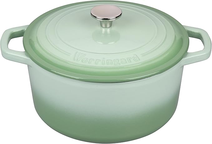 Enameled Cast Iron Dutch Oven Pot with Lid, for Bread Baking, Round Bread Oven- include Sourdough Bread Baking Supplies Set, 4.5QT, Green