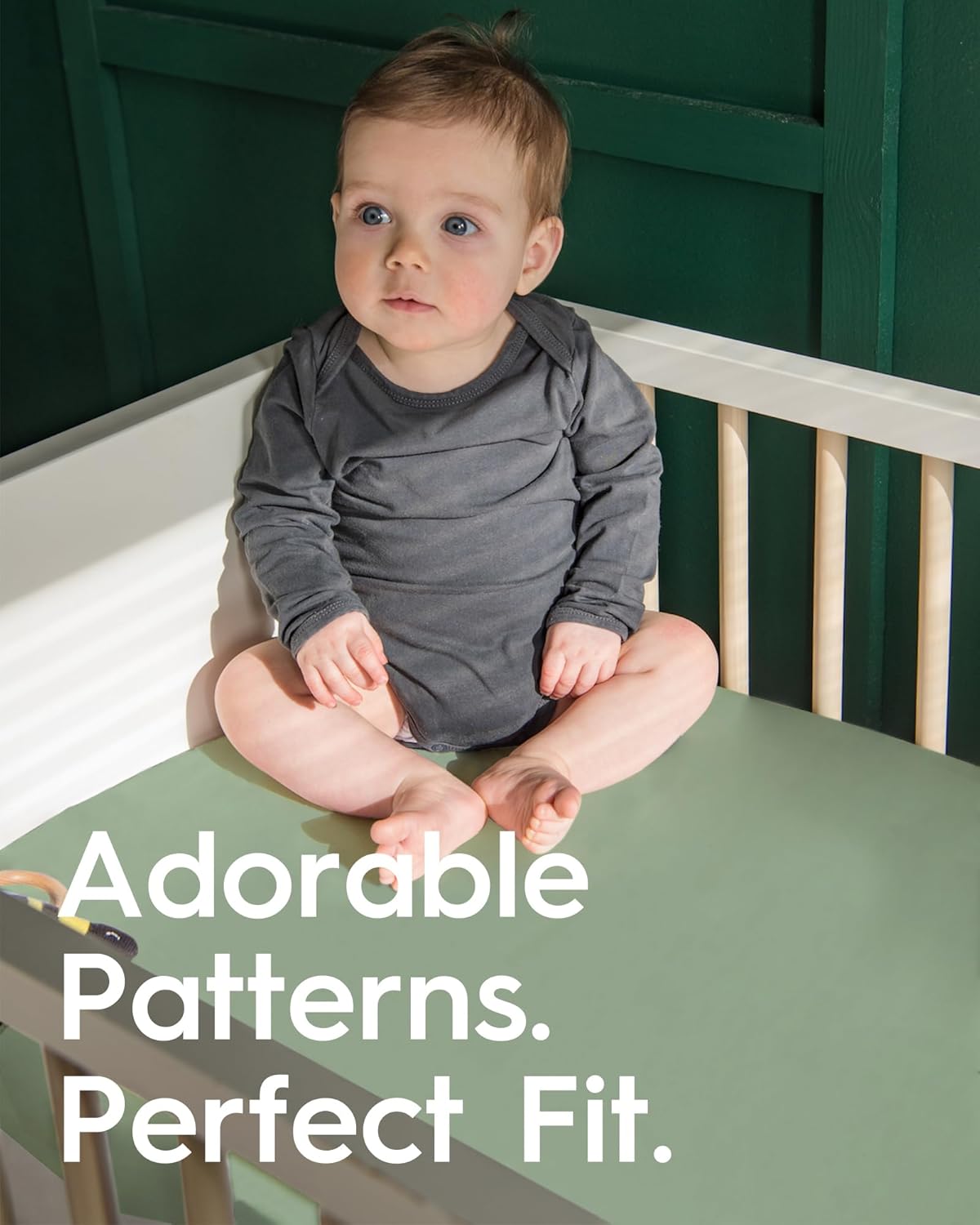 Crib Sheets for Boy Girl, Premium Soft Crib Mattress Fitted Sheet, Ultra Breathable Baby Sheets, Super Stretchy Baby Bed Sheets 28''x52''x9'' Extra Deep Pocket, 2 Pack