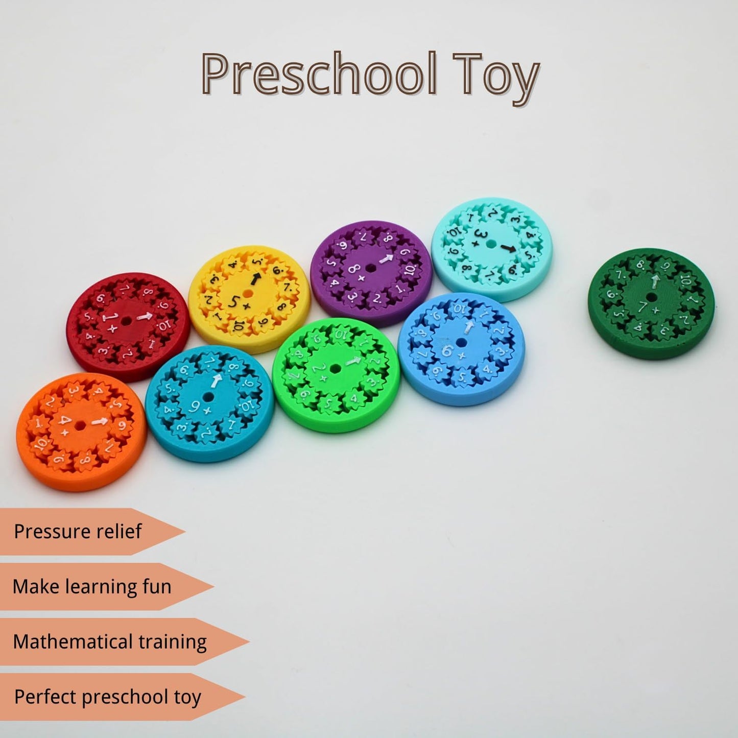 Math Fidget Spinners - Sensory Spinner Math Fact Fidget Spinners Stress Relief Sensory Toys for Kids Adults Addition Subtraction Multiplication and Division Learning (Addition Subtraction)