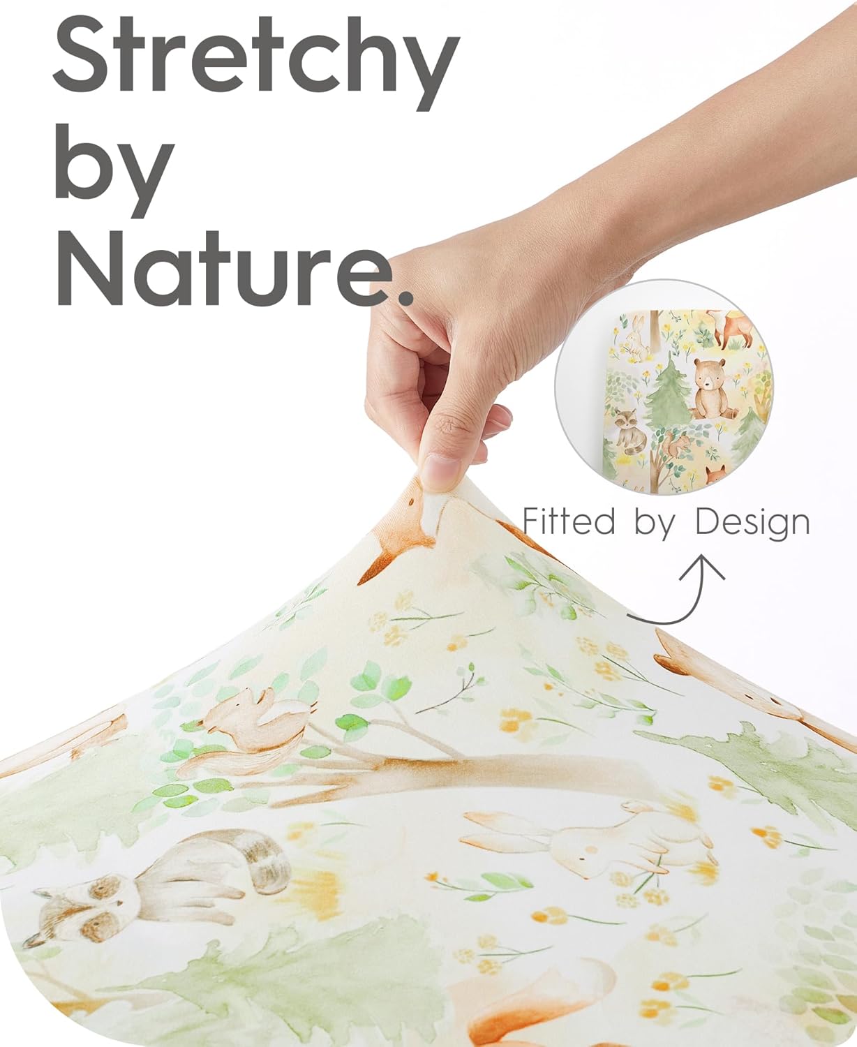 Changing Pad Cover for Girls Boys, TotBasic Premium Soft Changing Table Covers, Stretchy Jersey Changing Table Sheets - Fits All Standard Changing Pads - 2 Pack (Forest Bear & Bambi Deer)