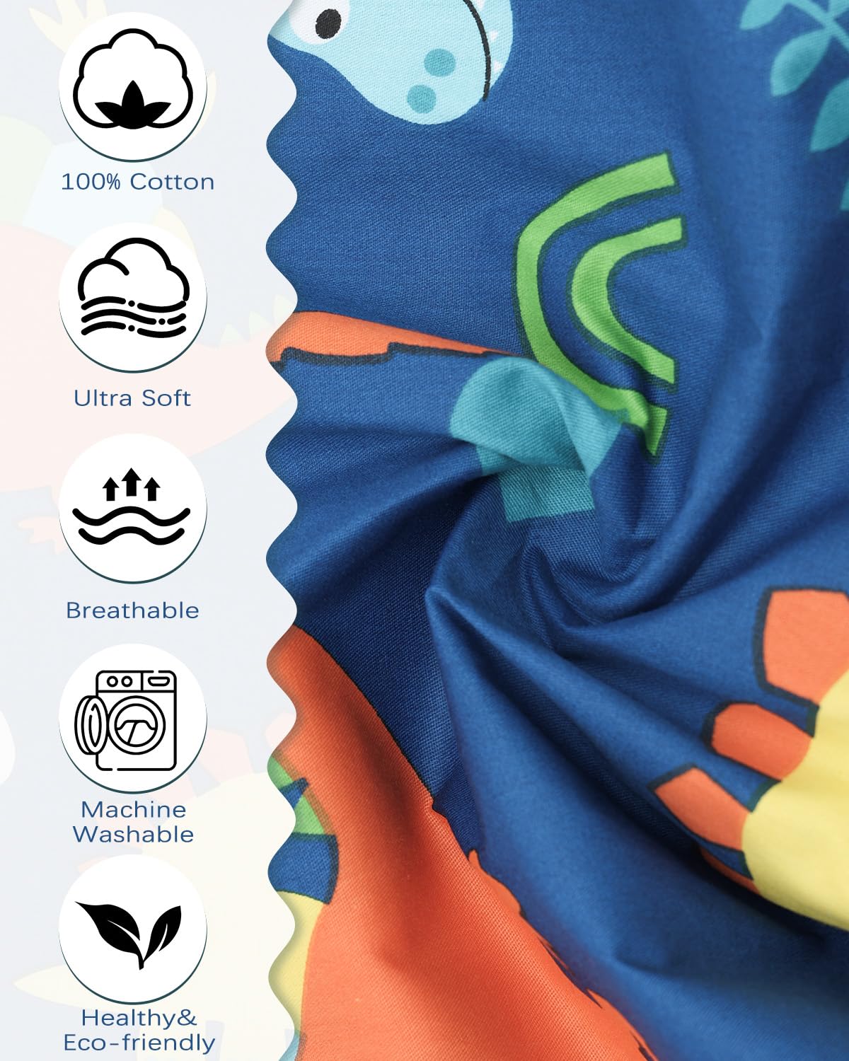 ALVABABY Toddler Pillowcases 2 Pack Organic Cotton Kids Pillow Cover Fit 13"x 18" or 12"x16" Envelope for Girl Boy Sleepy Travel