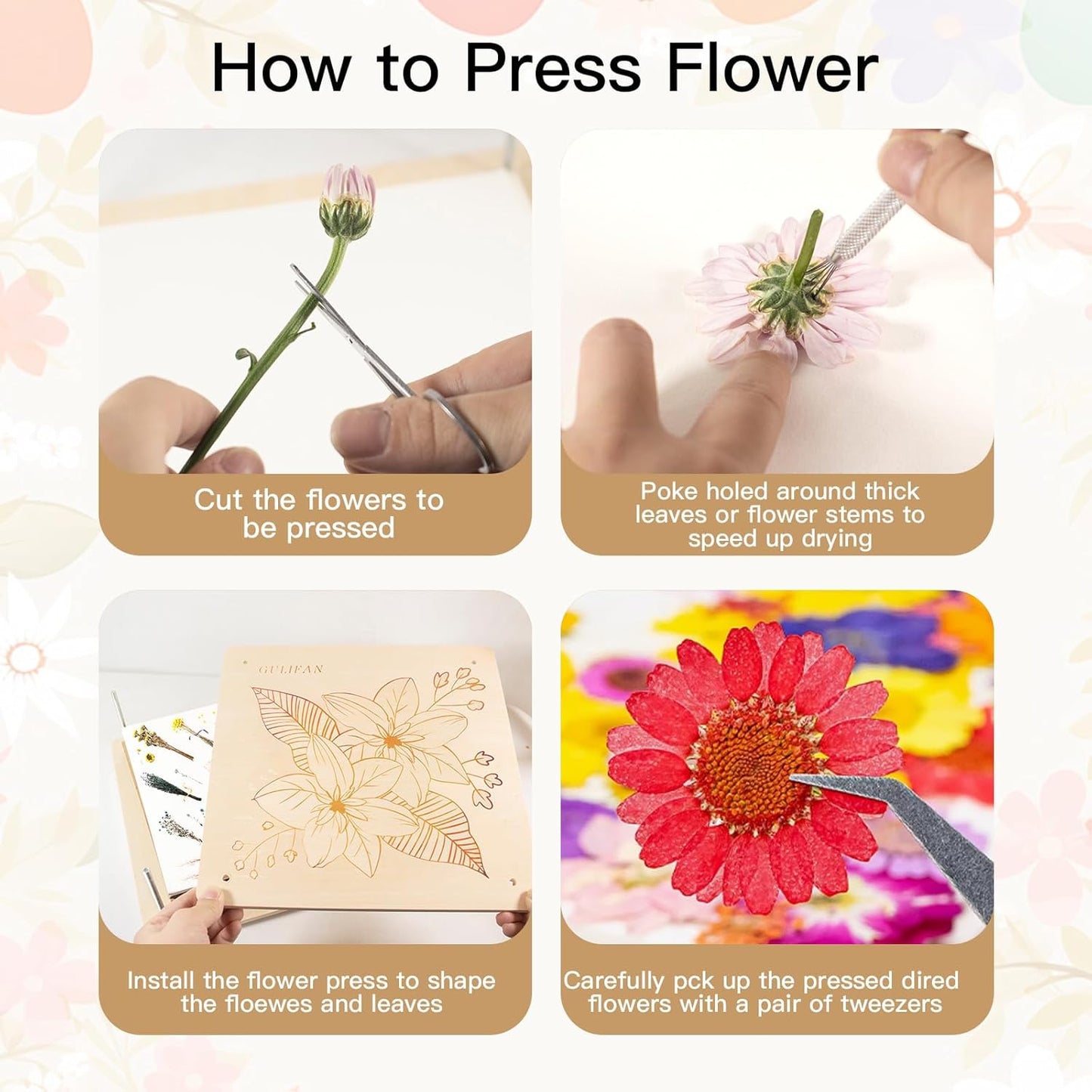 Extra Large Flower Press Kit 10.8 x10.8 inches with Storage Bag, DIY Arts and Craft Kit 10 -Layers, Ideal Gift for Flower & Plant Lovers