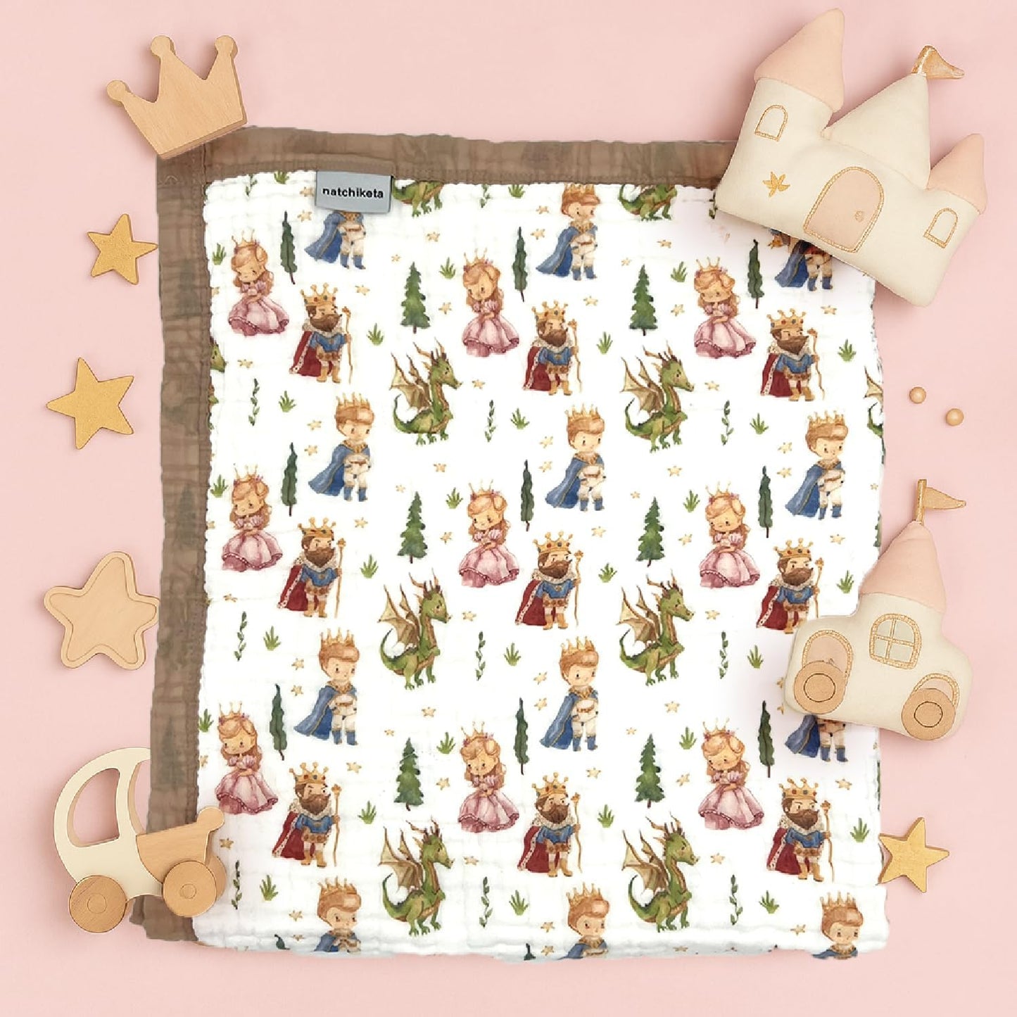 Organic Cotton Muslin Baby Blanket for Boys and Girls - Luxurious Soft Toddler Quilt for Swaddling - Gender Neutral Blankets Makes a Great Fairy Tale