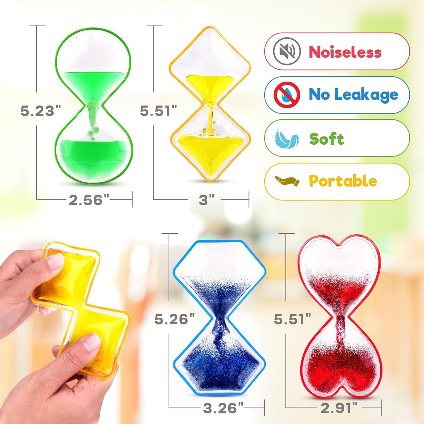 Sensory Toys Liquid Fidget Toys for Kids: 4 Pack Handheld Sensory Toys for Kids with Autism Autistic - Liquid Motion Sensory Fidget Toys for Calming