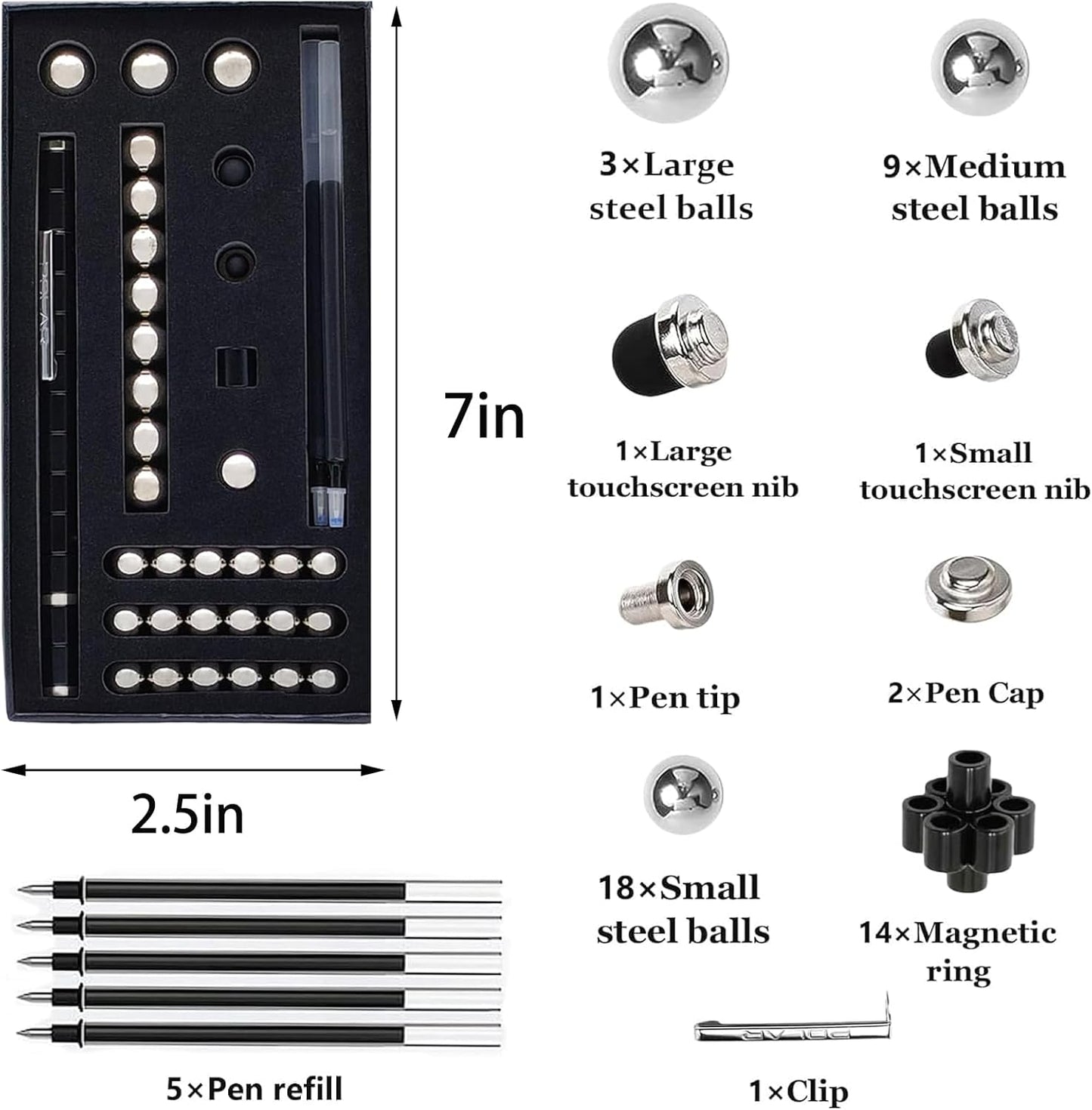 Fidget Pen,Magnetic Pen， Decompression Magnetic Toy Pen，Magnet Pen Fidget Toy Relieve Pressure Novel Toy Gift for Kids or Friends! (Big Red)