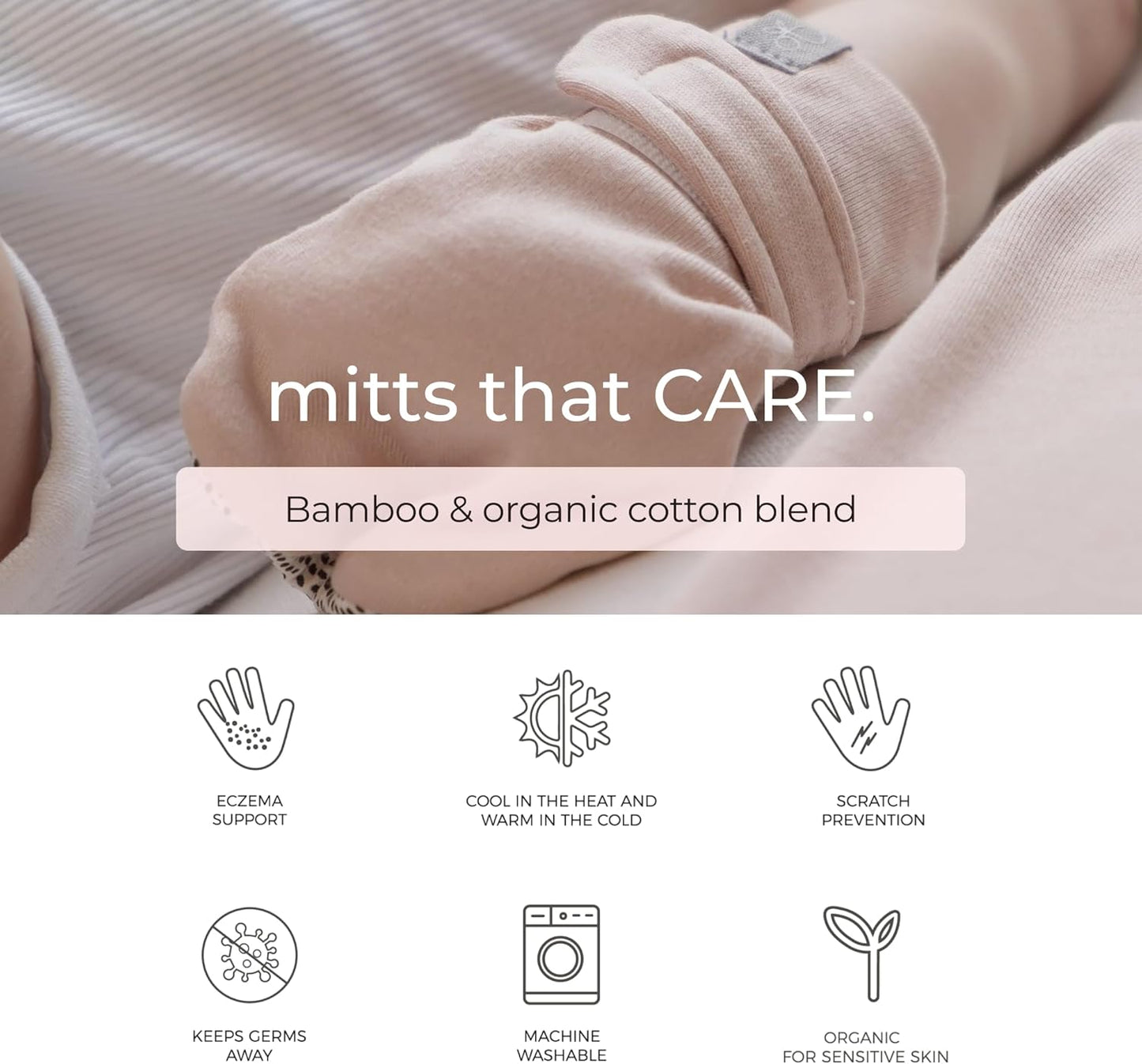 goumikids Viscose Made from Bamboo Cotton Anti-Scratch Soft Stay-On Mitts