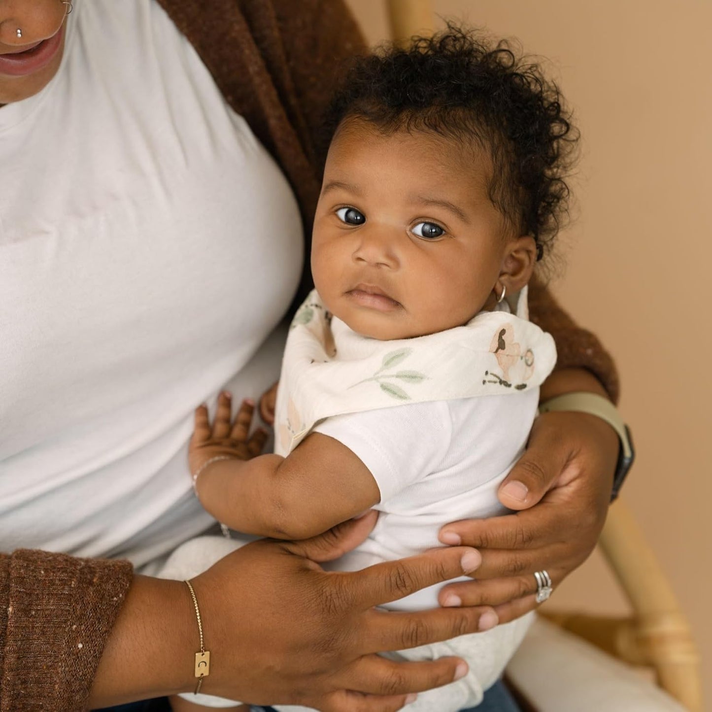 Crane 100% Cotton Baby Bib Set - Butterfly & Rainbow Muslin Bibs - Set of 3 Drool Bibs for Baby Boys or Girls - Newborn Eating Essentials
