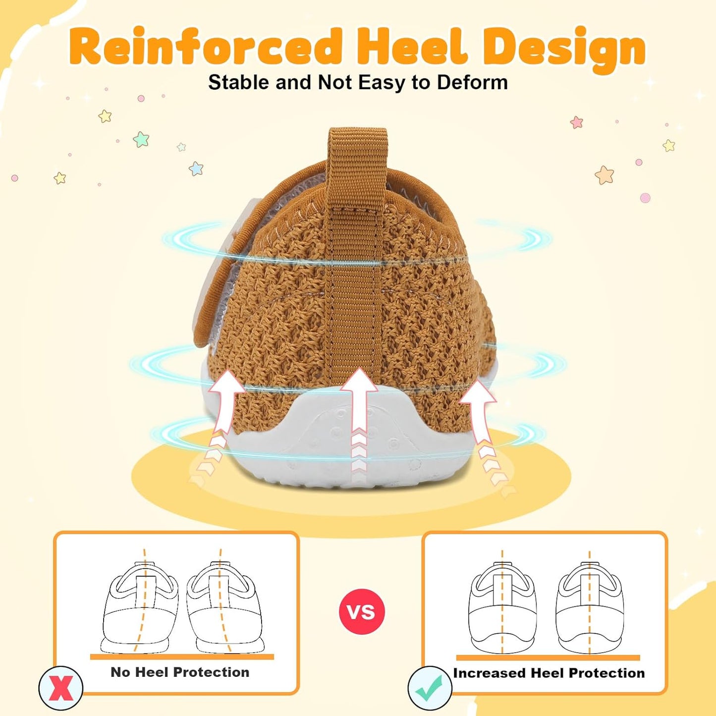 FEETCITY Baby First Walking Shoes Wide Baby Shoes Infant Sneakers Newborn Crib Shoe Barefoot Lightweight Slip On Shoe