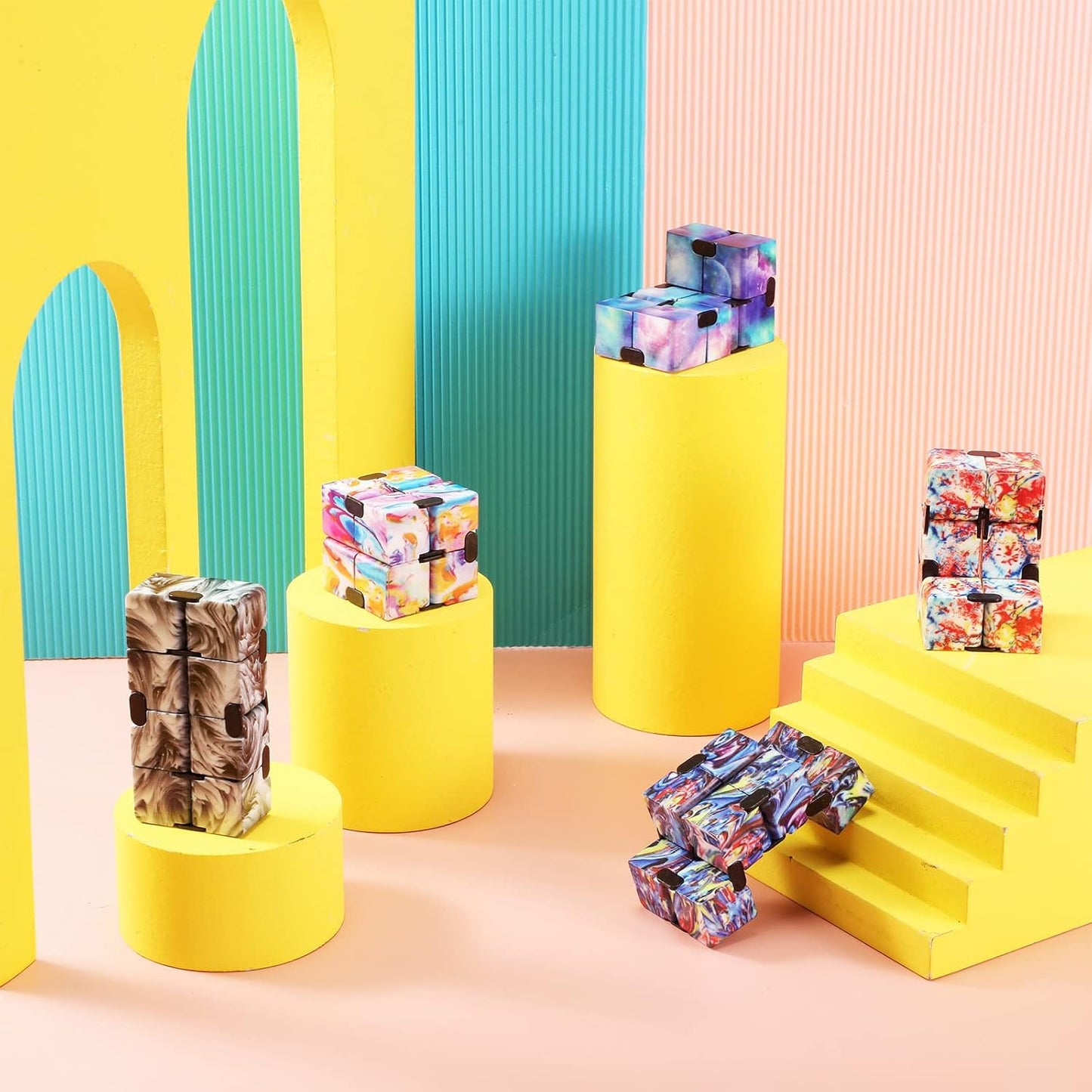 Galaxy Infinity Space Astronaut Infinity Toy Stress and Anxiety Relief Cool Hand Mini Kill Time Cube Toys for ADHD Teens Adults, 5 Styles (Graceful Style, 20 Pieces)