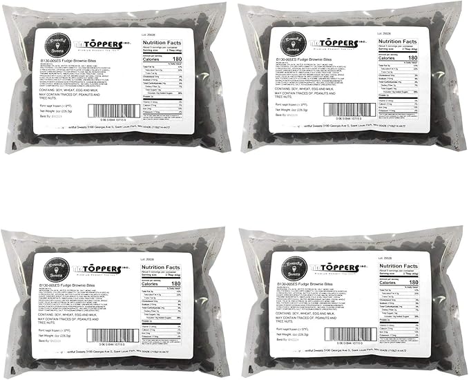 Brownie Bites 2 LBS – Fudge Brownie Cubes for Sundae Bar & Frozen Desserts – Bulk Treats for Yogurt, Cakes, and More – Perfect for Party Bars, Frozen Snacks, and Topping Stations