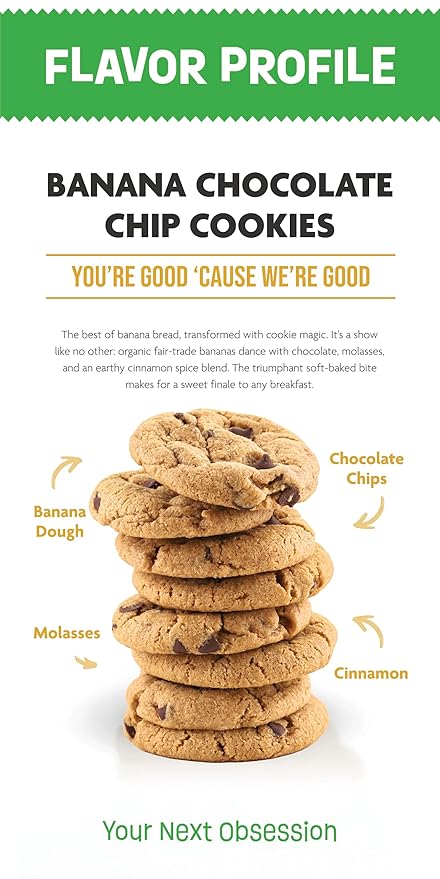 Steve & Andy’s Soft Bake Chocolate Chip Banana Bread Cookies -Organic, Gluten Free, Non-Gmo, Vegan, Dairy Free, Nut Free, Egg Free, Wheat Free, Soy Free – 16.5 Oz, 3 Boxes (30 Cookies)