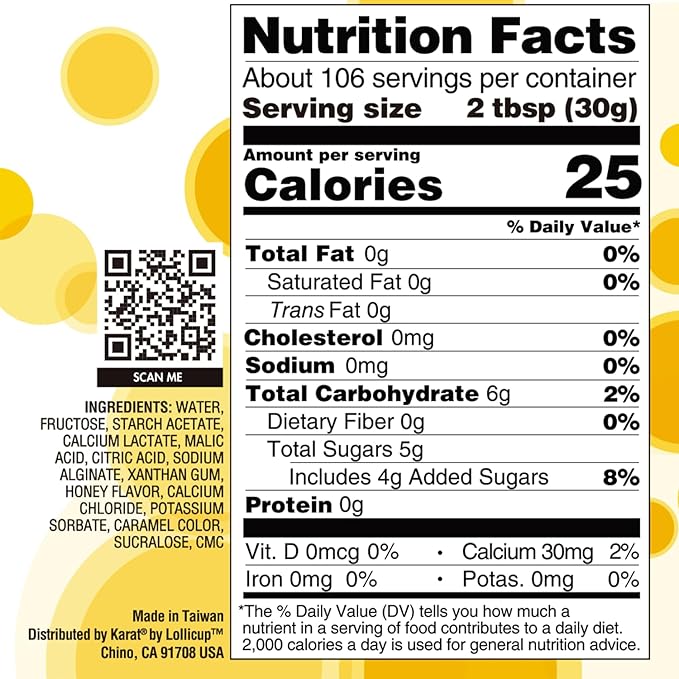 Tea Zone [7 Pounds] Honey Popping Pearls for Boba Tea Beverages, Sweets, Ice Cream Topping | B2067