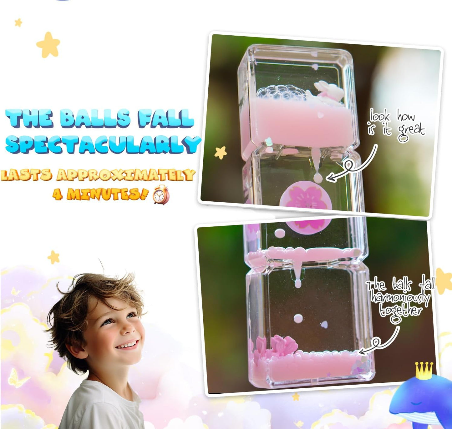 Exclusive Model Liquid Motion Bubbler Timer Soothing Sensory Toy for Relaxation Calming Stress Relief and Sensory Play Perfect for Kids and Adults Unique Desk Decor for Stress and Focus.