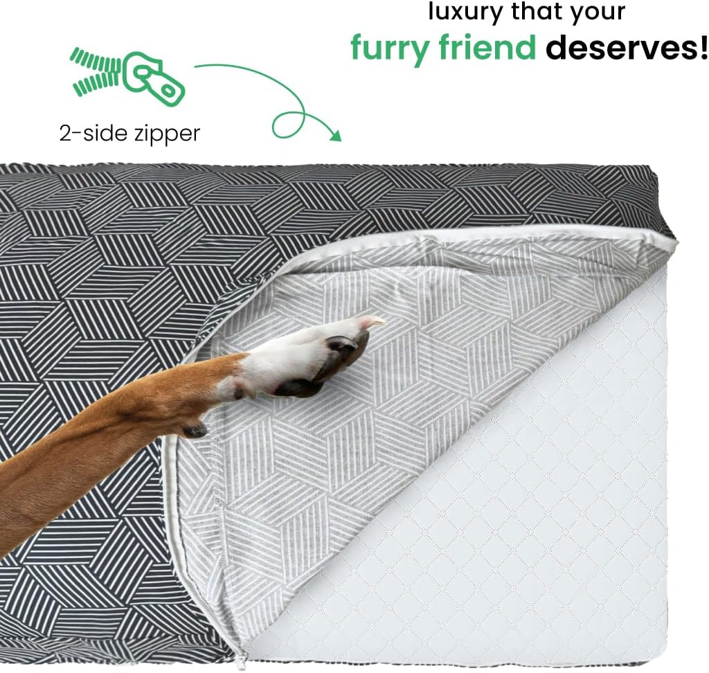 Molly Mutt Large Crib Mattress Cover - Rough Gem Print - Measures 27”x52”x5”- 100% Cotton - Durable - Breathable - Sustainable - Machine Washable Dog Bed Cover