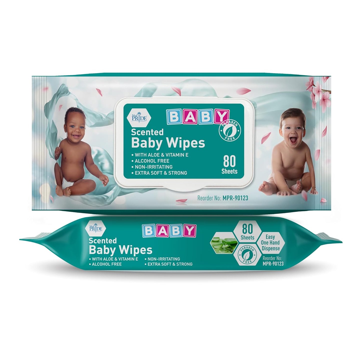 MED PRIDE Scented Baby Wipes Packs in Bulk, 24 Packs X 80 = 1920 Count, Alcohol-Free, Paraben-Free, with Aloe Vera & Vitamin E