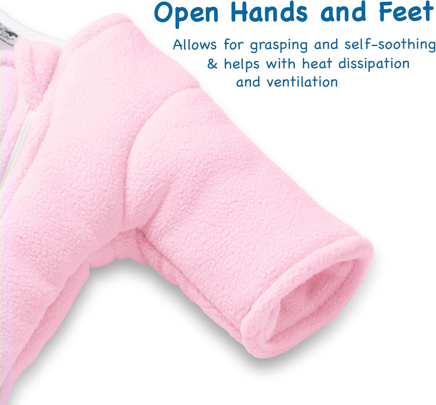 Magic Sleepsuit Baby Merlin's Bamboo/Cotton Baby Swaddle Transition Product - Soft and Cozy Design, Double Zipper for Easy Diaper Changes, Promotes Safe Sleep, 3-6 Months - Pink - Small 12-18lbs