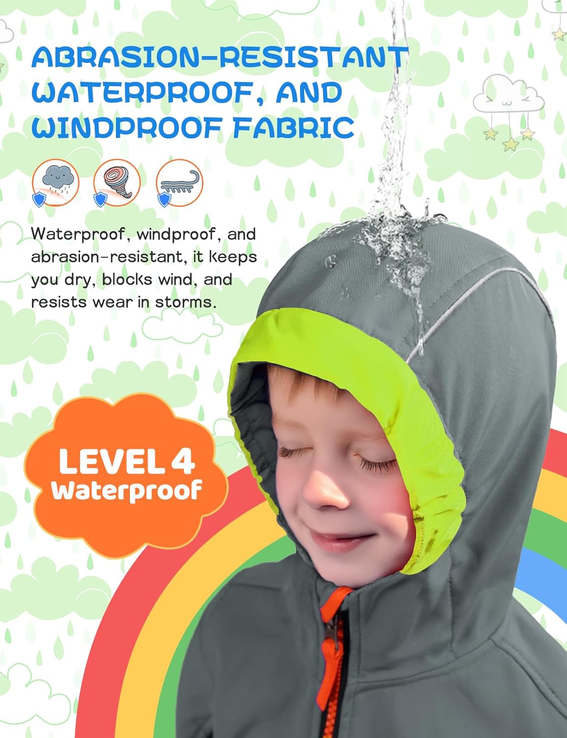 GEMYSE Toddler Boys Jacket Water repellent Baby Kids Windbreaker Jacket Fleece Toddler Coat Spring Fall Outerwear