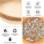 1 Pack Multi Color 2 lb Pie Weights for Baking Crust Ceramic Weights Blind Baking Beads with 50 Pcs Disposable Parchment Paper Pie Liner Fit 8,9,10 Inch Dish
