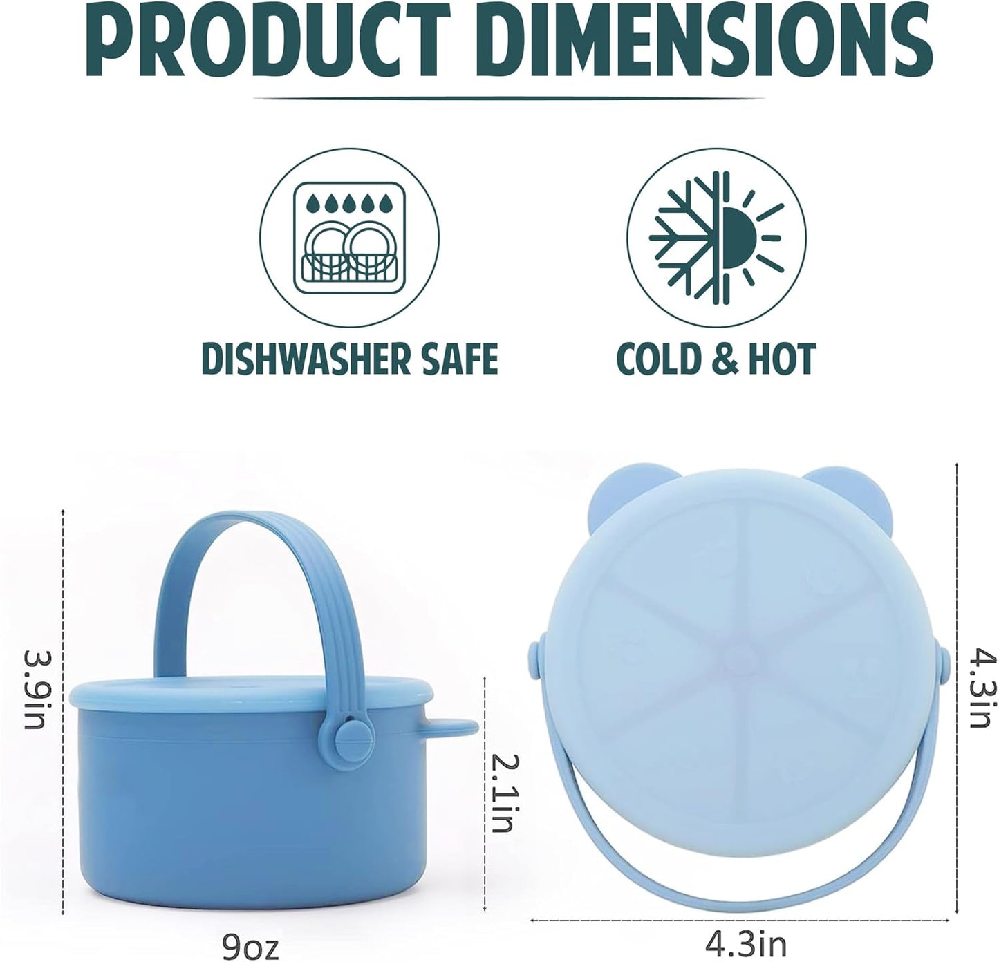 Silicone No Spill Snack Cups for Toddlers – Portable Baby Snack Cup Containers with Dustproof Lid – Dishwasher-Friendly Toddler Spill Proof Cups Without BPA, Lead, or Phthalates – Pink and Lilac