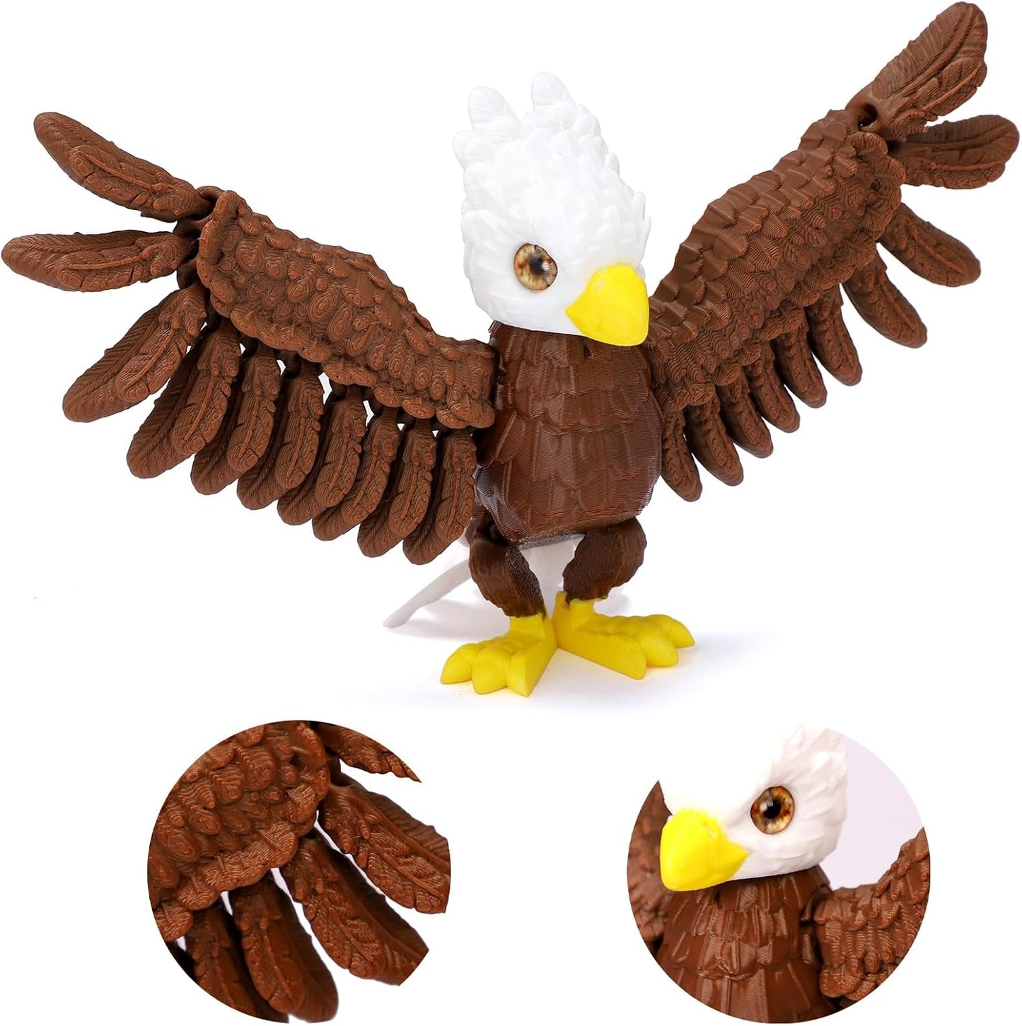 3D Printed Animals Eagle Toy, Eagle Fidget Toy for Autism ADHD 3D Printed Gift DIY Creative Ornament Wings Eagle Toys Home Decor for Christmas Birthday Gifts