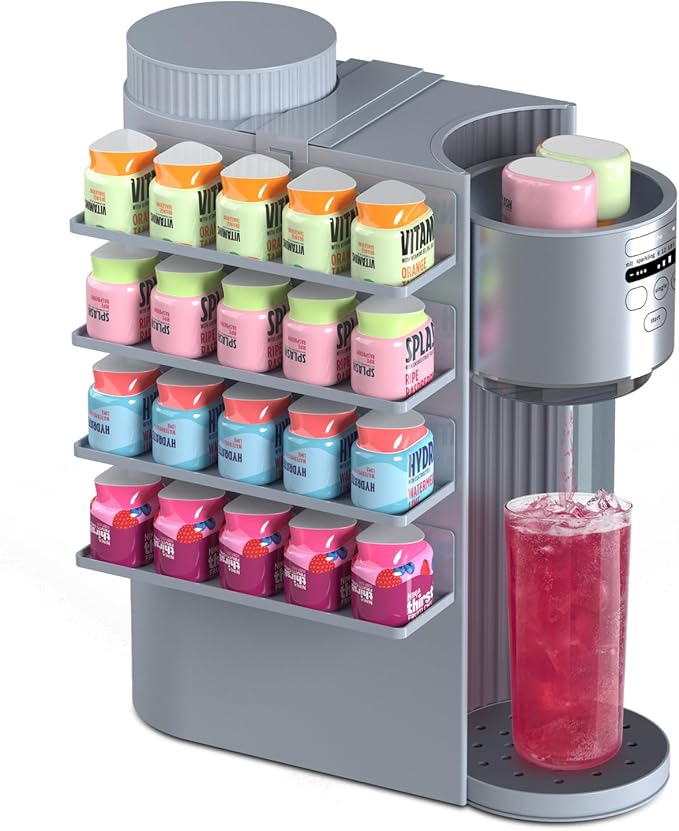 Flavor Storage Holder Compatible With Ninja Thirsti Max, Side-mounted 4-tier flavore water drops organiser, space-saving design, easy to access,Holds 20 Flavore Water Drops
