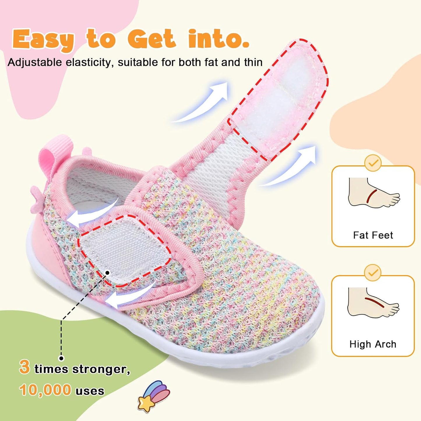 FEETCITY Baby Walking Shoes Barefoot Baby Shoes Infant Sneakers Newborn Crib Shoe Lightweight Flexible Slip On Shoe