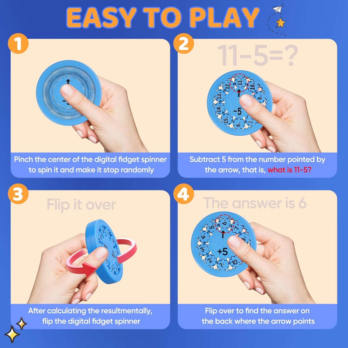 Math Fidget Spinners,Math Fact Fidget Spinners,Math Fidget Toy Multiplication,Relieves Stress,Math Games for Kids,Suitable as a Gift for Children(18pcs)