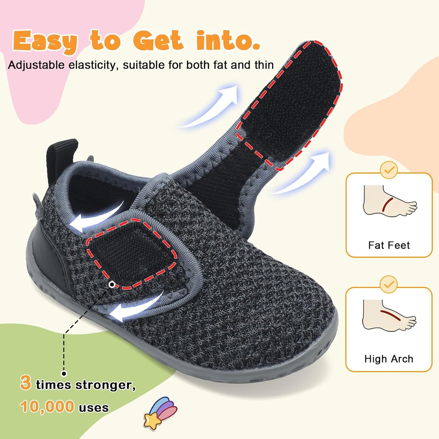 FEETCITY Baby Walking Shoes Barefoot Baby Shoes Infant Sneakers Newborn Crib Shoe Lightweight Flexible Slip On Shoe