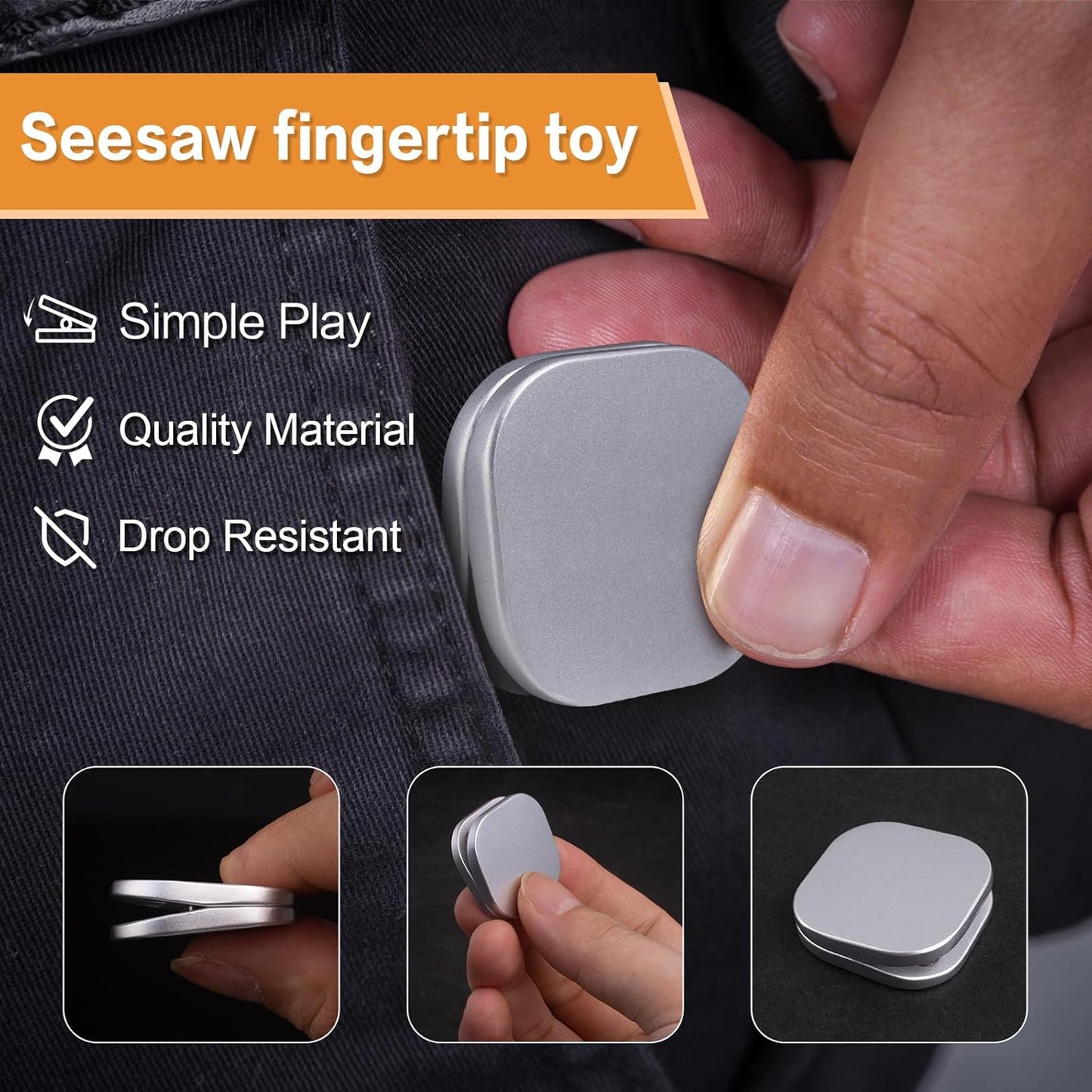 Fidget Toys Adults See-Saw, Mini Metal Fidget Slider Magnetic Fidget Clicker Fidget Toys for Adults Anxiety Stress Relieve, Focus, Inspiration, Good Gift for Men Boyfriend