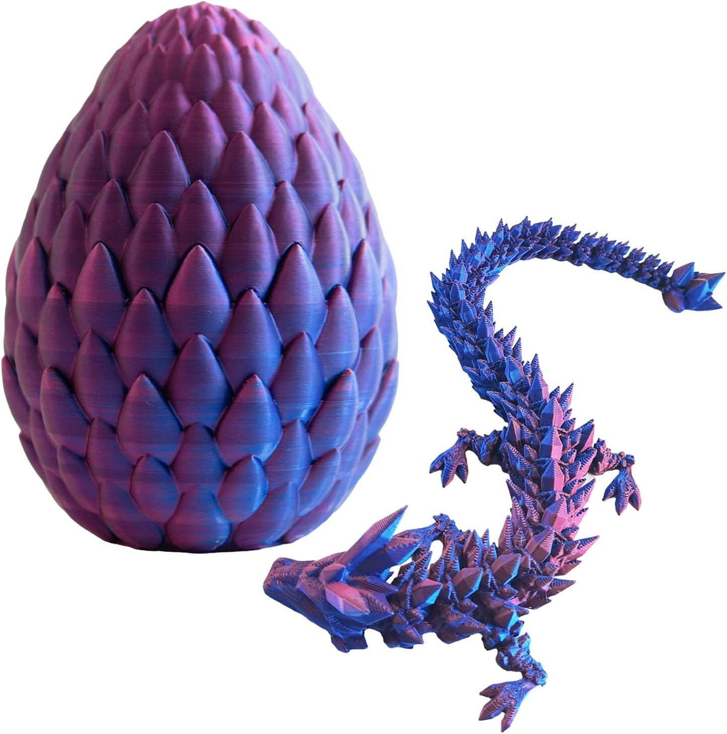 Dragon Egg, Easter Egg with Pet Dragon, 3D Printed Dragon, Crystal Dragon Fidget Toy, Articulated Dragon Eggs Fidget Toy Surprise for Adults
