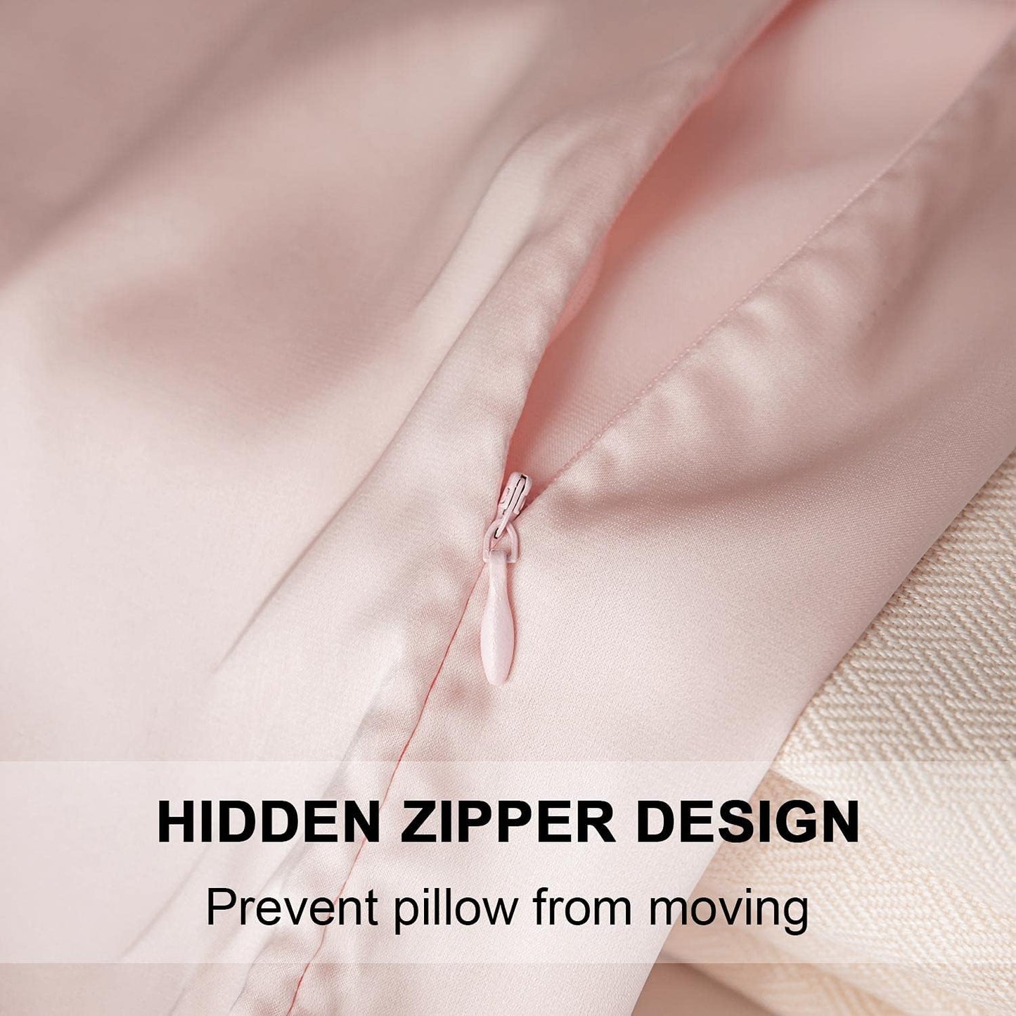 Mulberry Silk Pillowcase for Hair and Skin,Standard Size Cooling Silk Pillow Case with Hidden Zipper,Allergen Proof Dual Sides Soft Breathable Smooth Silk Pillow Cover for Women(Standard,Beige)