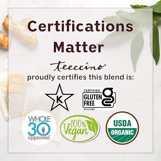 Teeccino Dandelion Dark Roast Herbal Coffee, 1.1 Pound - Caffeine-Free Coffee Alternative with Prebiotics, Gluten Free, Acid Free, Organic