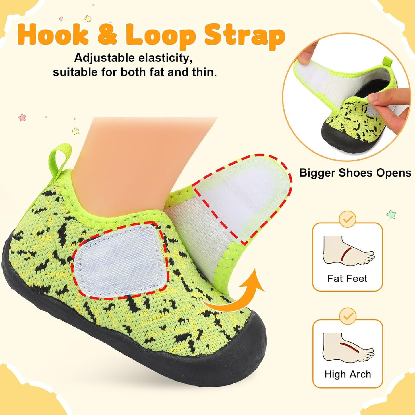 FEETCITY Baby First Walking Shoes Wide Baby Shoes Infant Sneakers Newborn Crib Shoe Barefoot Lightweight Slip On Shoe