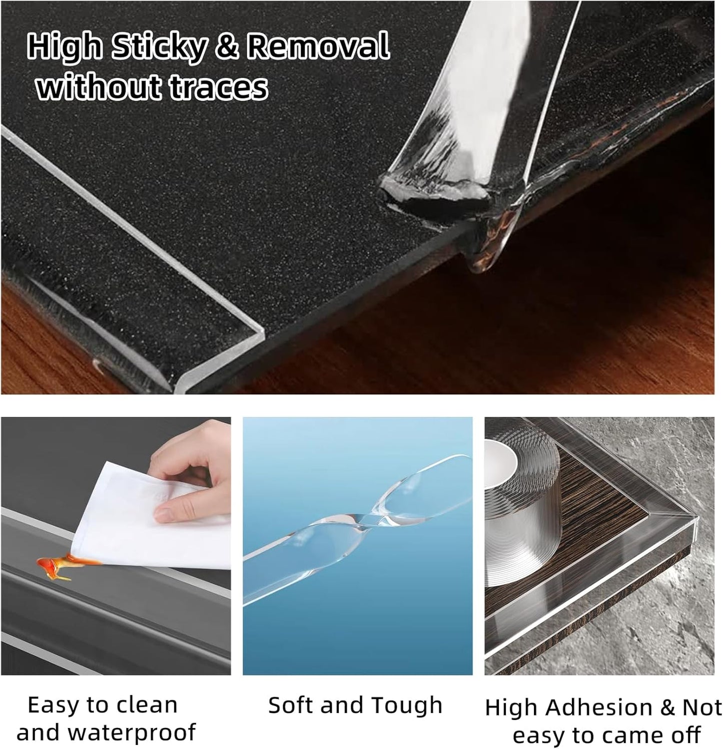 Edge Corner Protector Baby Proofing,Soft Clear Furniture Table Corner Guard & Edge Safety Cabinet Door Bumper,Crib Bumpers,Wall Protector(4Ft x 0.8" W x 0.08" Th)