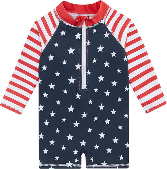 Funnycokid Baby Swimsuit Boy Toddler Bathing Suit Rash Guard UPF 50+ Swimwear 6 Months-4T