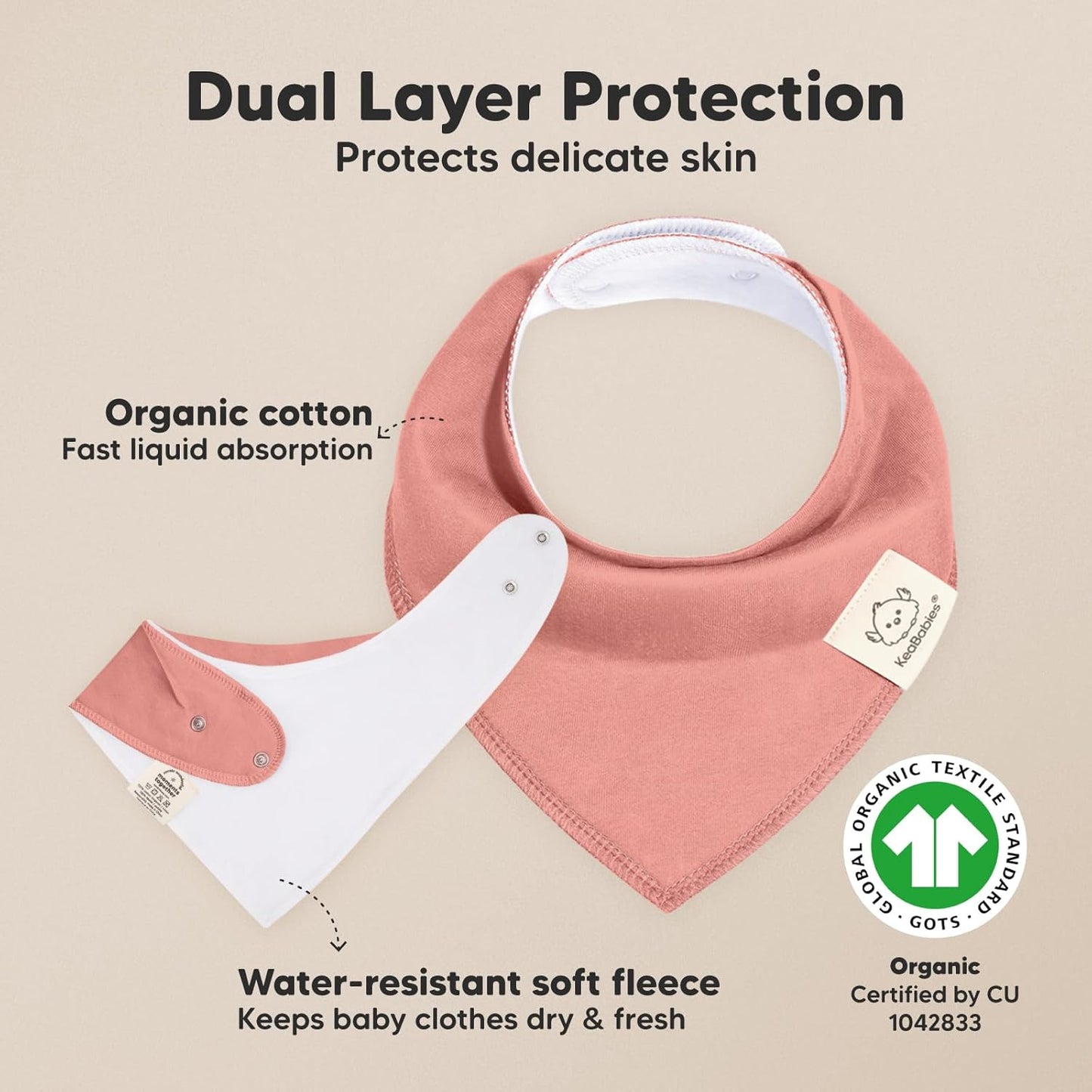 10-Pack Organic Baby Bandana Bibs for Girls - Super Absorbent Triangle Baby Bibs for Drooling and Teething Infant, 100% Cotton Extra Soft for Newborn, Infant 0-36 Months (Cupcake)