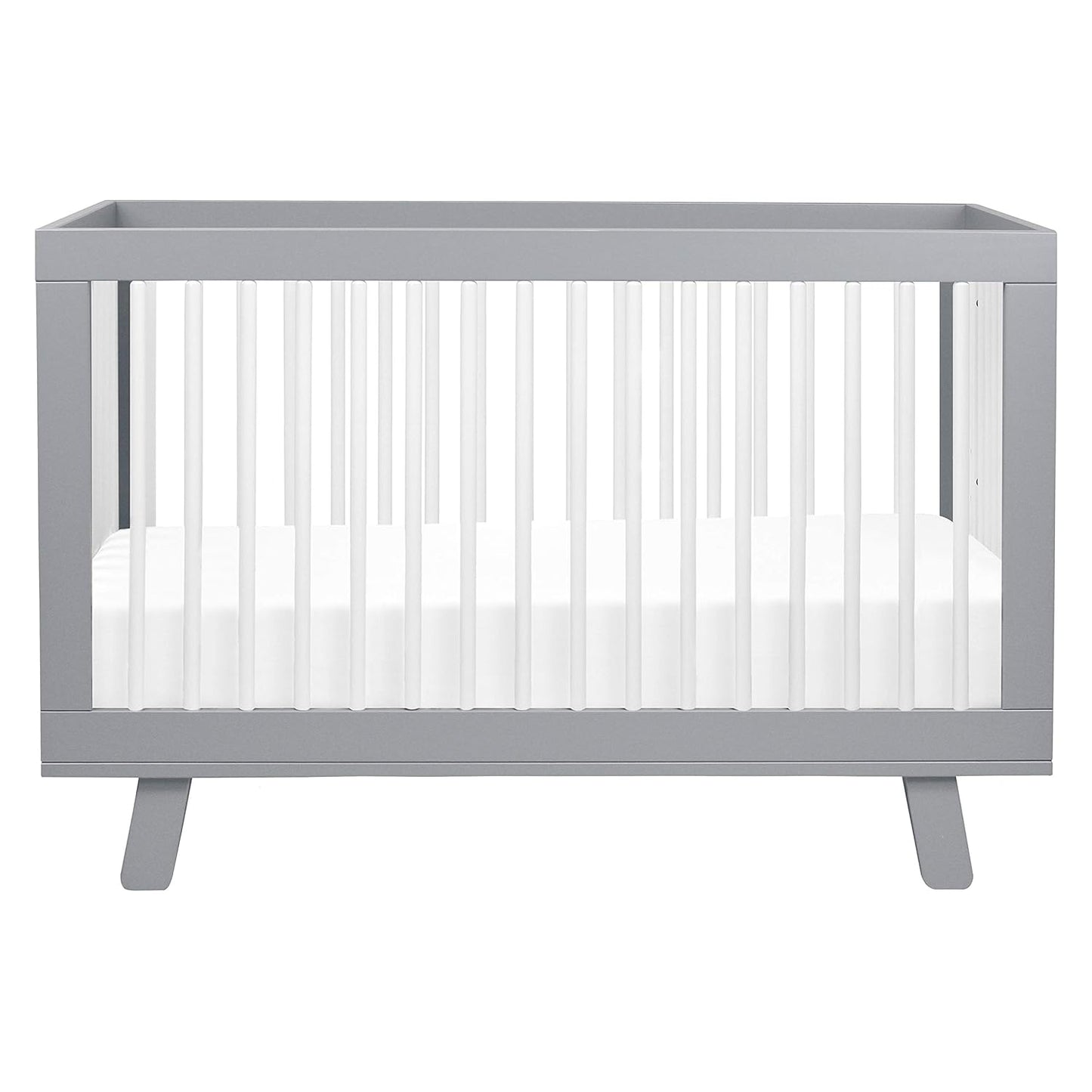 Babyletto Hudson 3-in-1 Convertible Baby Crib with Toddler Bed & Daybed Conversion - Strong, Durable & Easy to Assemble - GREENGUARD Gold Certified w/ 4 Adjustable Mattress Heights - Grey and White
