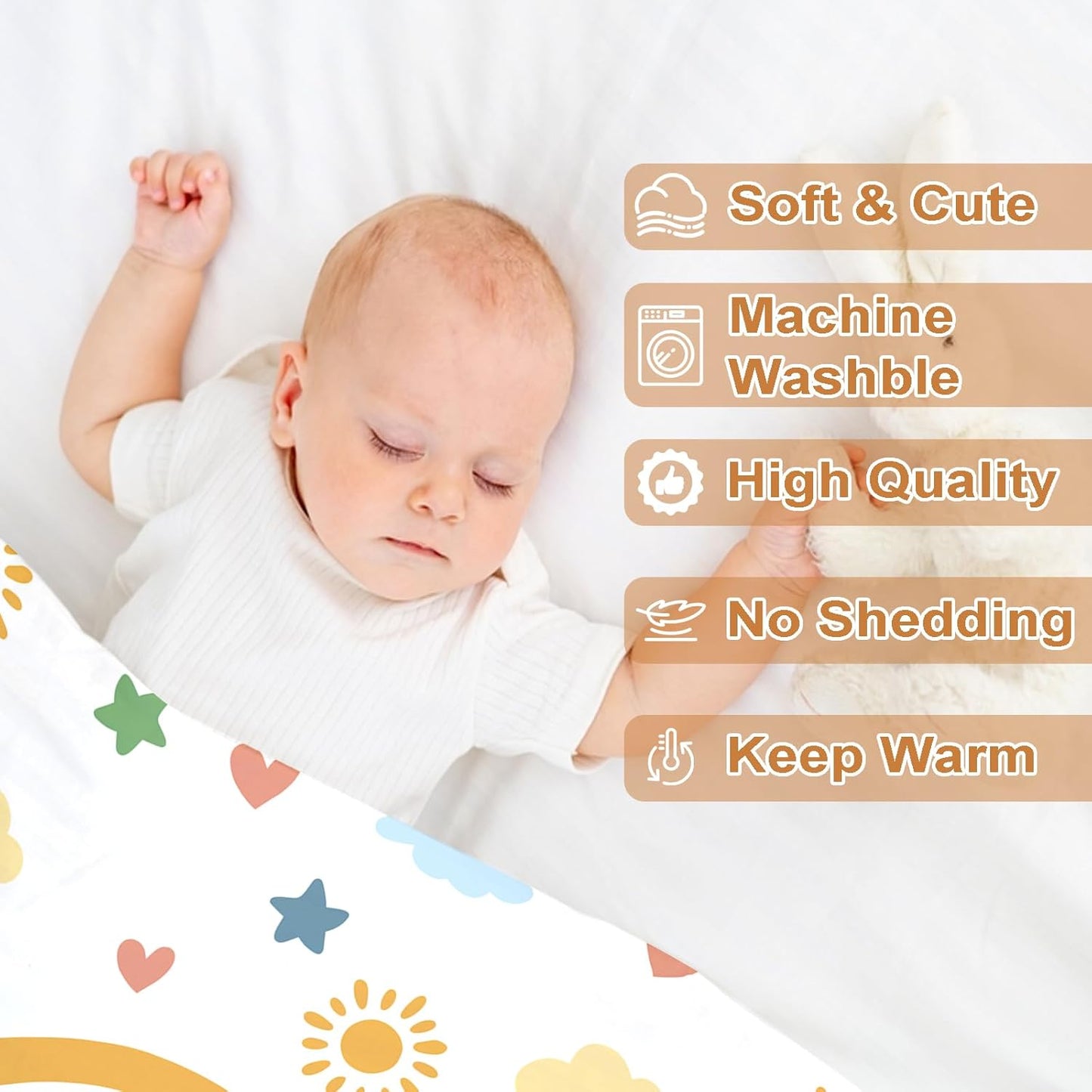 Ship Next Day, Personalized Baby Blanket – Printed in USA, Custom Baby Blanket for Boys & Girls, Baby Blanket with Name, Baby Shower, Easter, Christmas, Birthday Newborn & Toddler Gifts, Baby Gifts