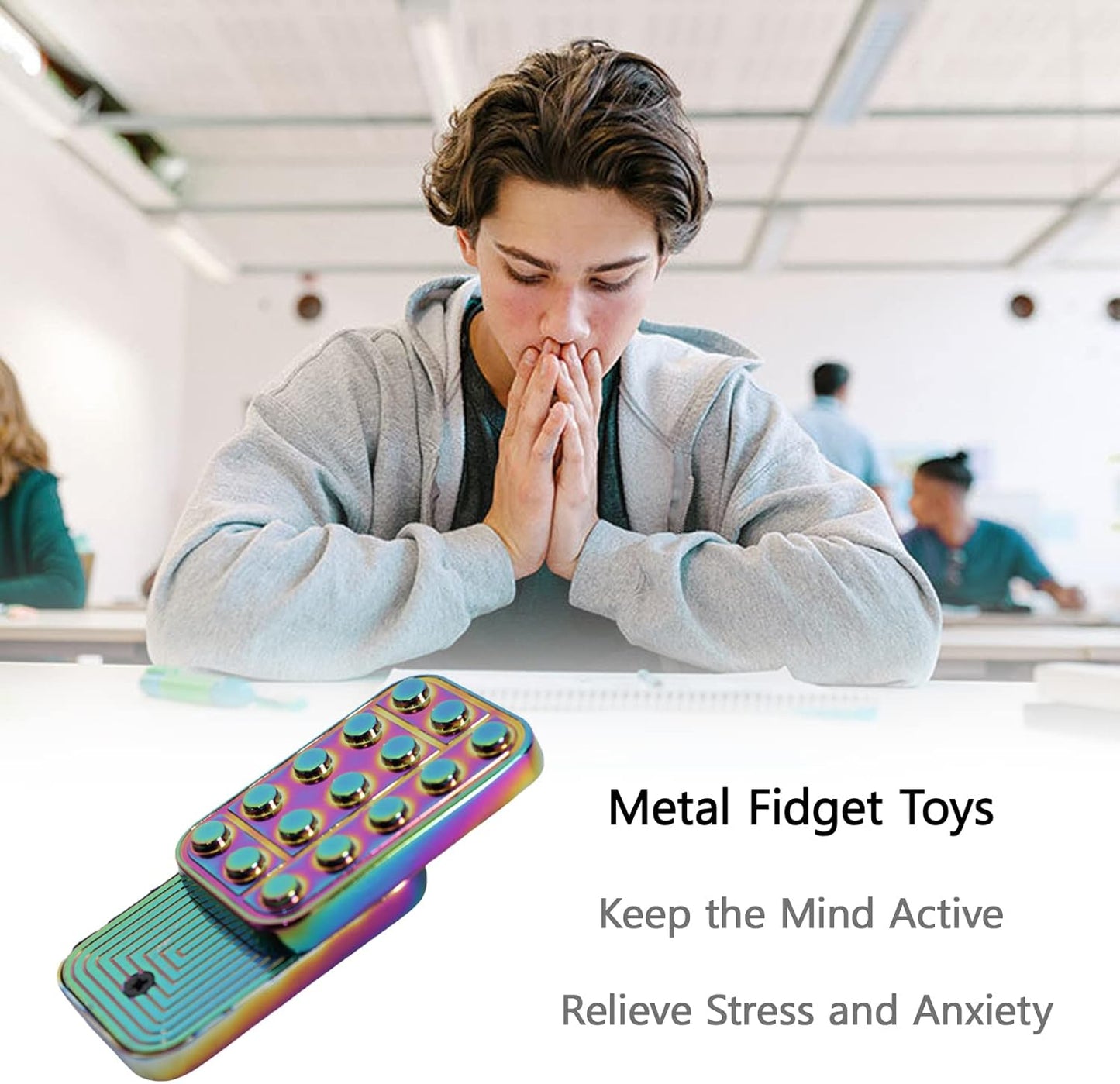 Fidget Toys Adults Metal Fidget Slider Magnetic EDC Haptic Fidget Toys for Adults - Multicolor