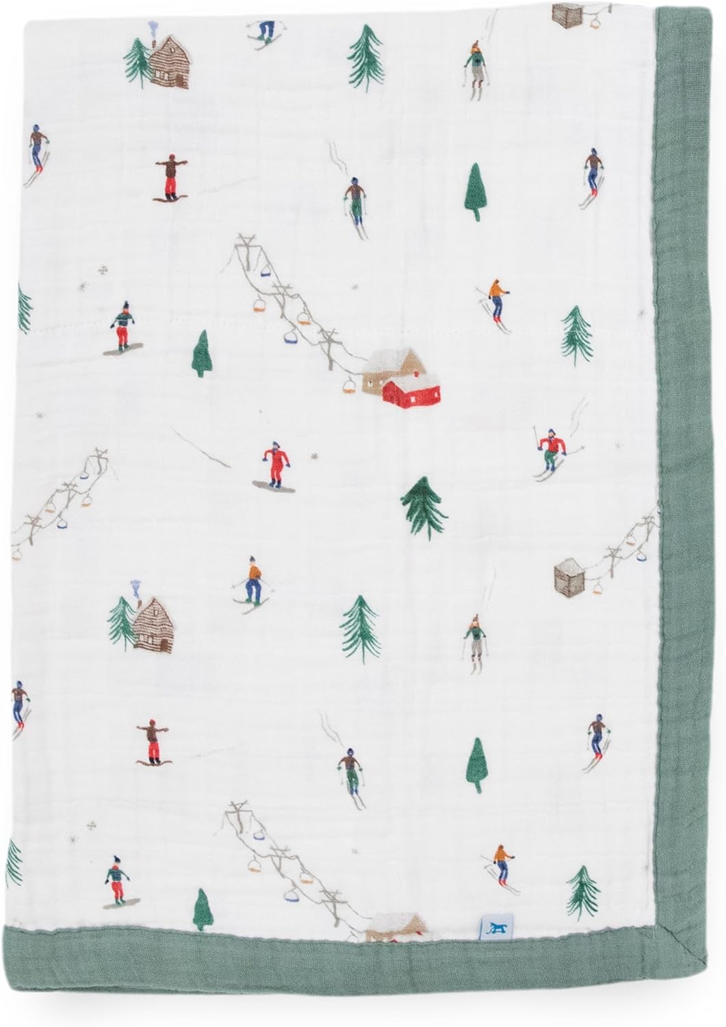 Little Unicorn Newborn Receiving Quilt | Ultra- Soft, Multi-Layered Muslin Fabric | Gift for Newborns & on-The-go (Powder Party)