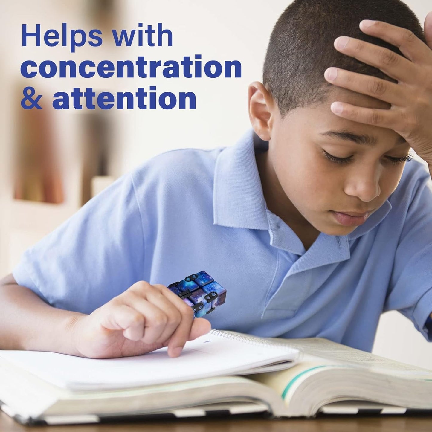 Infinitycube Fidget Toy Stress Relieving Fidgeting Game for Kids and Adults,Cute Pocket-sized Unique Gadget for Anxiety Relief and Kill Time (Mini Galaxy)